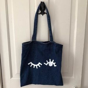 Madewell Denim Tote Shoulder Bag Wink Winking Eye